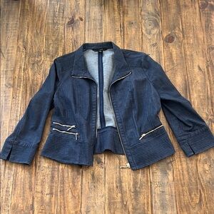 White House Black Market Dark Blue Jean Jacket